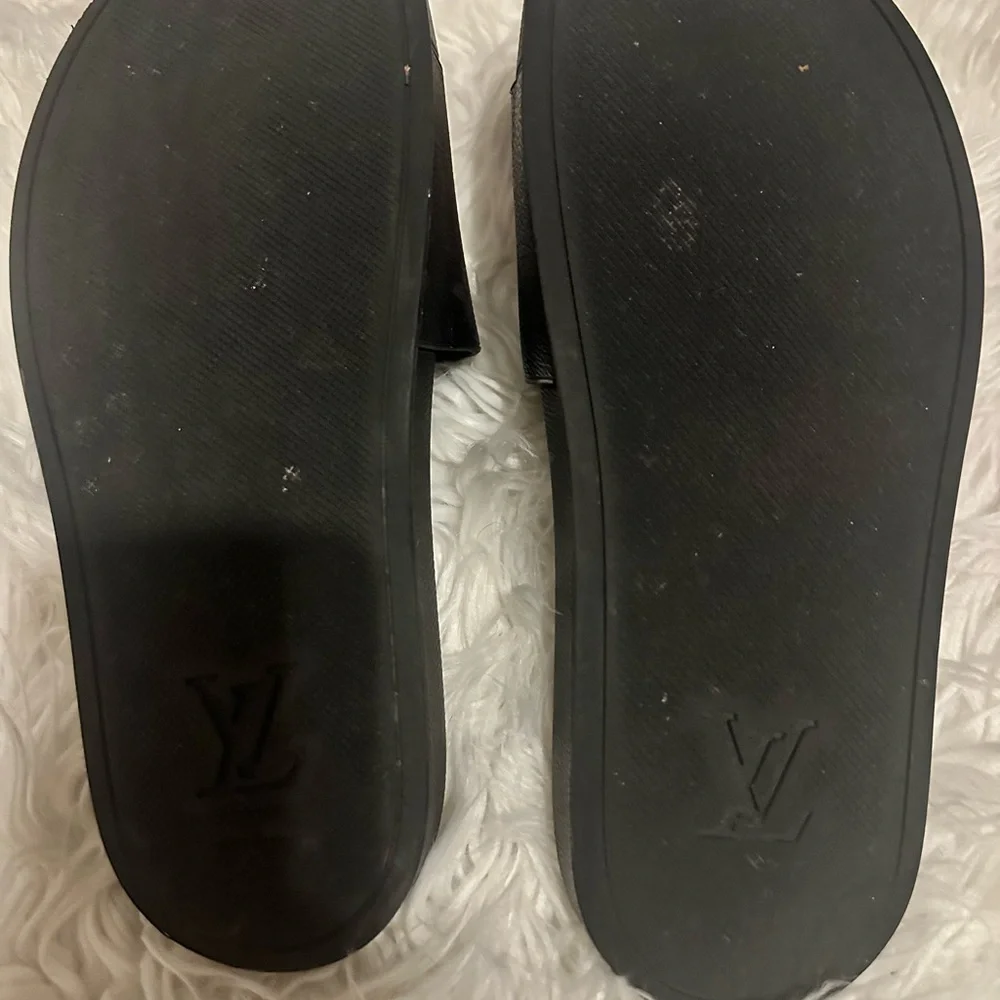 Louis Vuitton Black Monogram Slippers - Picture 6 of 8